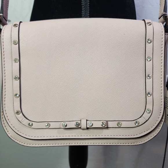 Kate Spade New York Laurel Way Jeweled Saffiano Pink Cream Crossbody - Picture 4 of 14